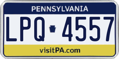 PA license plate LPQ4557