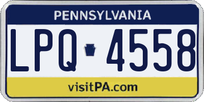 PA license plate LPQ4558