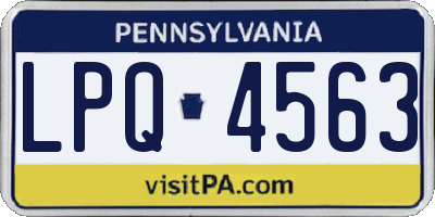 PA license plate LPQ4563
