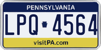 PA license plate LPQ4564