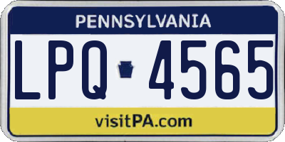 PA license plate LPQ4565