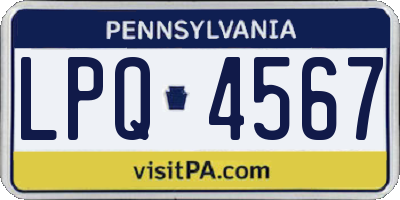 PA license plate LPQ4567