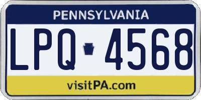 PA license plate LPQ4568