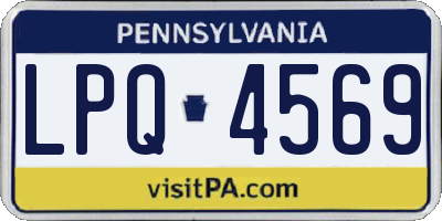 PA license plate LPQ4569
