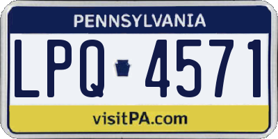PA license plate LPQ4571
