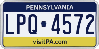 PA license plate LPQ4572