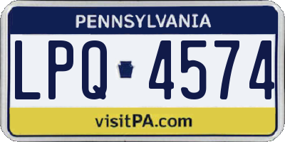 PA license plate LPQ4574