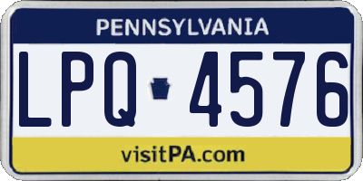 PA license plate LPQ4576