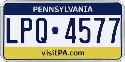 PA license plate LPQ4577