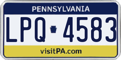 PA license plate LPQ4583