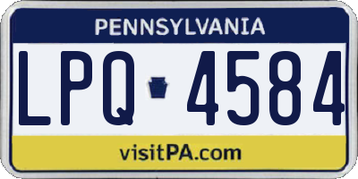 PA license plate LPQ4584