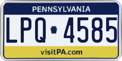 PA license plate LPQ4585
