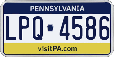 PA license plate LPQ4586