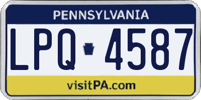 PA license plate LPQ4587