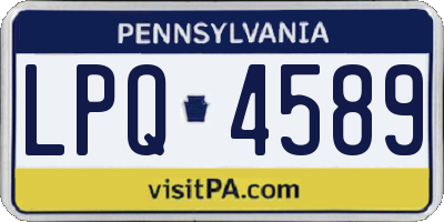 PA license plate LPQ4589