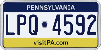 PA license plate LPQ4592