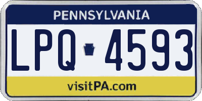 PA license plate LPQ4593