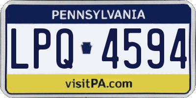 PA license plate LPQ4594