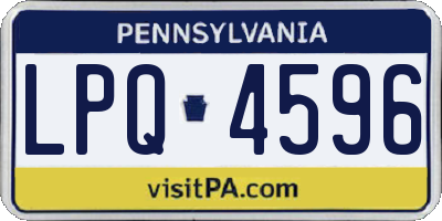 PA license plate LPQ4596