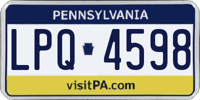 PA license plate LPQ4598