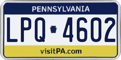 PA license plate LPQ4602