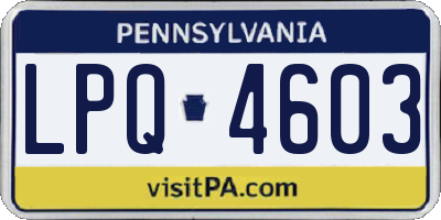 PA license plate LPQ4603
