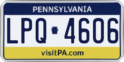 PA license plate LPQ4606