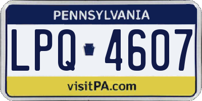 PA license plate LPQ4607