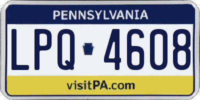 PA license plate LPQ4608