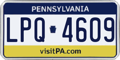 PA license plate LPQ4609