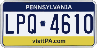PA license plate LPQ4610
