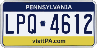 PA license plate LPQ4612