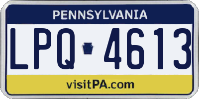 PA license plate LPQ4613