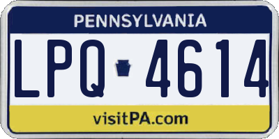 PA license plate LPQ4614