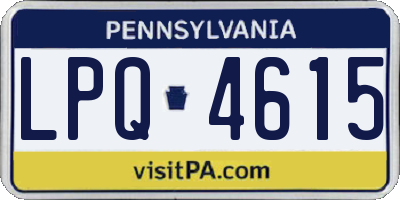 PA license plate LPQ4615