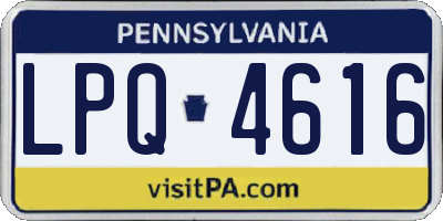 PA license plate LPQ4616
