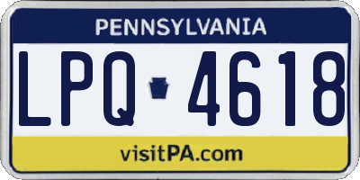PA license plate LPQ4618