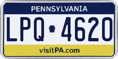 PA license plate LPQ4620