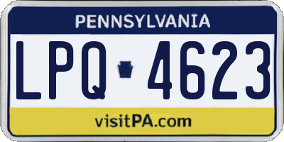 PA license plate LPQ4623