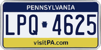 PA license plate LPQ4625