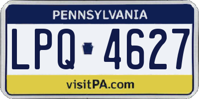 PA license plate LPQ4627