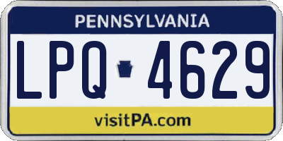 PA license plate LPQ4629