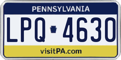 PA license plate LPQ4630