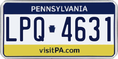 PA license plate LPQ4631