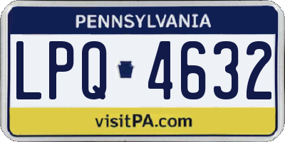 PA license plate LPQ4632