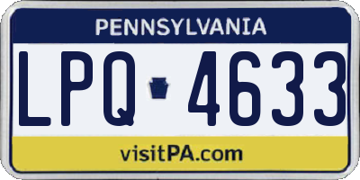 PA license plate LPQ4633