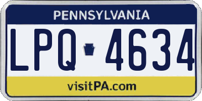 PA license plate LPQ4634