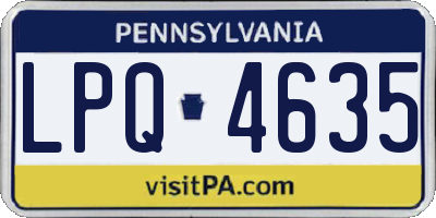 PA license plate LPQ4635