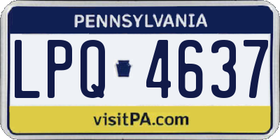 PA license plate LPQ4637