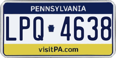 PA license plate LPQ4638